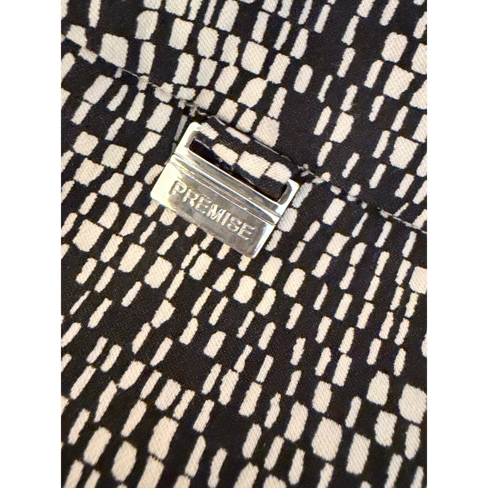 Premise Studio Black White Geometric Grid Pull On Shorts Womens Large Stretch - Picture 2 of 7